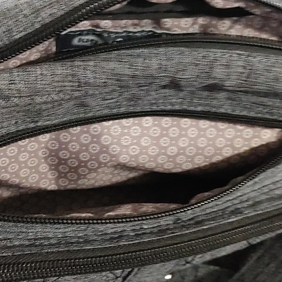 LUG Carousel Dark Gray Crossbody Bag 9.5" L × 5.5" H × 2" W Multiple pockets - Picture 6 of 8